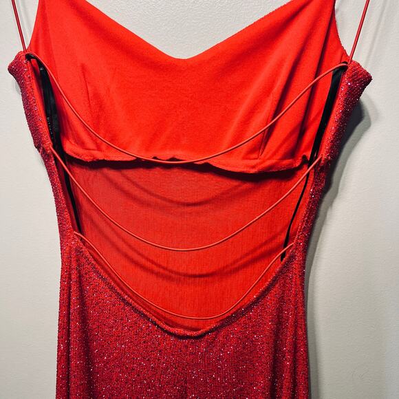 VTG Y2K B. Darlin Gown BabyDoll Fuchsia Sparkle Pageant Holiday Maxi Evening 7/8 - Picture 6 of 8